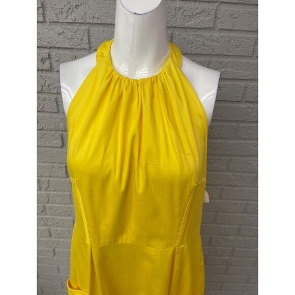 Jessica Simpson Yellow Halter Dress Size 12 NWT - Picture 8 of 12